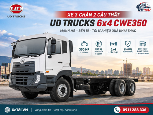 UD Trucks CWE350 6x4 – Xe 3 Chân 2 Cầu Thật 350HP